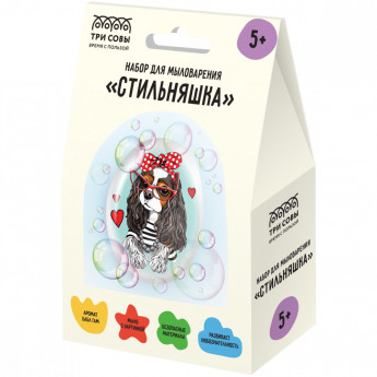 Набор для мыловарения ТРИ СОВЫ 'Стильняшка', 1 мыло с картинкой, картонная коробка