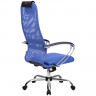 Кресло руководителя Метта SU-BK-8 CH, ткань-сетка синяя №23, спинка-сетка, топ-ган (101/003)