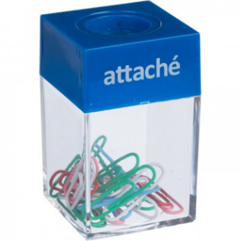Скрепочница Attache магнит, с цвет. скрепками 28 мм (20шт.) цвет в ассорти., комплект 20 шт
