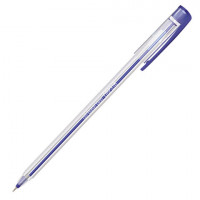 Ручка шариковая масляная STAFF 'Basic', СИНЯЯ, корпус матовый, игольчатый узел 0,6 мм, линия письма 0,3 мм, 143021