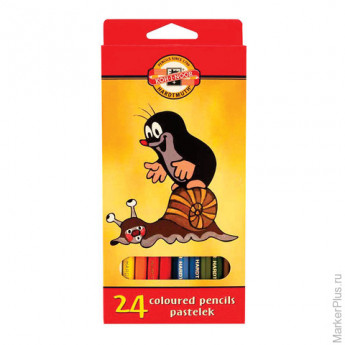 Карандаши цветные KOH-I-NOOR "Крот", 24 цвета, грифель 3,2 мм, заточенные, картонная упаковка с евро