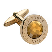 Запонки Graf von Faber-Castell золотое напыление, цитрин, круглые Запонки Graf von Faber-Castell золотое напыление, цитрин, круглые