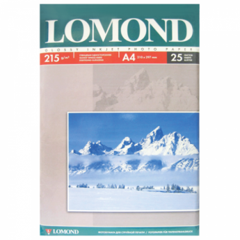 Фотобумага LOMOND для струйной печати, А4, 215 г/м2, 25 л., односторонняя, глянцевая, 0102080
