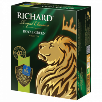 Чай RICHARD (Ричард) 'Royal Green', зеленый, 100 пакетиков по 2 г, 610150