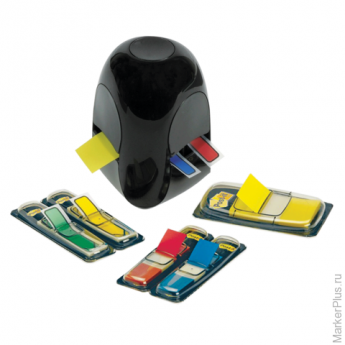 Диспенсер для закладок самоклеящиеся POST-IT Professional, черный + закладки 1 шт. - 25 мм, 4 шт. - 