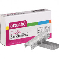 Скобы для степлера N24/6 Attache, никелированные 1000 шт в упаковке, комплект 1000 шт