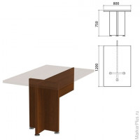 Каркас стола приставного "Приоритет" (ш800*г1200*в750 мм), ноче милано, К-918, ш/к89003