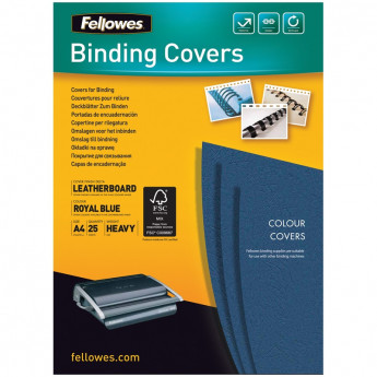 Обложка А4 Fellowes "Дельта", кожа, 250г/кв.м, синий картон, 25л.