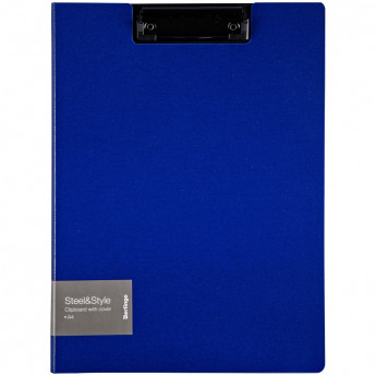 Папка-планшет с зажимом Berlingo с зажимом 'Steel&Style' A4, пластик (полифом), синяя
