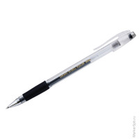 Ручка гелевая черная, 0,5мм, грип, 5 шт/в уп