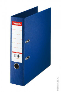 Папка-регистратор Esselte "Standard Plus", 80мм, полипропилен, нижний метал. кант, синяя