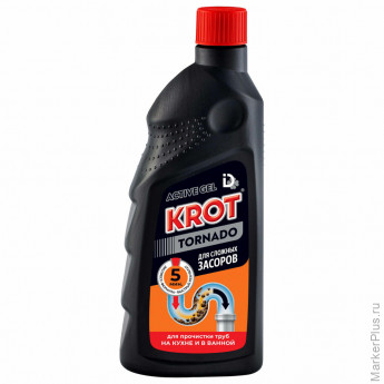 Средство для прочистки канализационных труб 1 кг, КРОТ "Торнадо", гель, 4000003