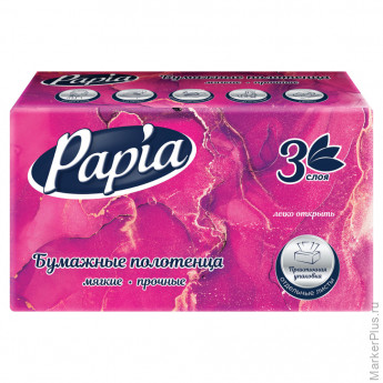 Полотенца бумажные (1 пачка 100 листов) PAPIA (H3) UNIT PACK, 3-сл, 23х20,5 см, V-сло, 5090823