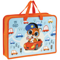 Папка с ручками А4, Мульти-Пульти "Tiger", пластик, на молнии, 75мм Папка с ручками А4, Мульти-Пульти "Tiger", пластик, на молнии, 75мм