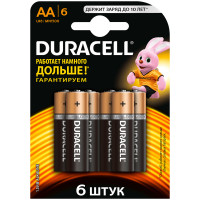 Батарейка Duracell Basic AA (LR06) алкалиновая, 6BL 6 шт/в уп