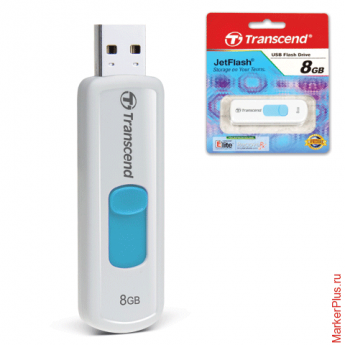 Флэш-диск 8 GB, TRANSCEND Jet Flash 530, USB 2.0, белый, TS8GJF530