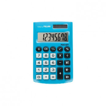 Калькулятор Milan 8-разряд, в чехле, двойное питание, голубой 150908BBL
