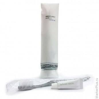 Состав: зубная щетка, паста без фтора. Зубная щетка стандартного размера (длина 14 см) из пласти, саше, фло, 2000406/1