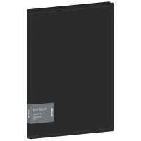 Папка с 30 вкладышами Berlingo "Soft Touch", 17мм, 700мкм, черная, с внутр. карманом