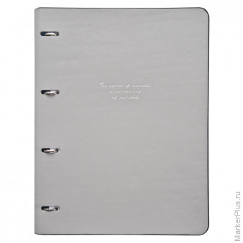 Тетрадь со сменным блоком А4,120л,Infolio Study,Quote,иск.кож,серый,N3824