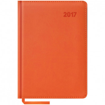 Ежедневник датированный 2017г., А5, 176л., кожзам, "Vivella", оранжевый