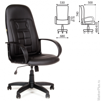 Кресло офисное "Универсал", СН 727, кожзам, черное, 6098211