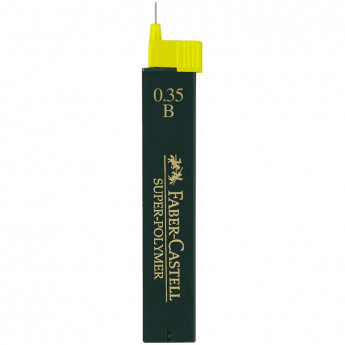 Грифели для механических карандашей Faber-Castell "Super-Polymer", 12шт., 0,35мм, B, 12 шт/в уп