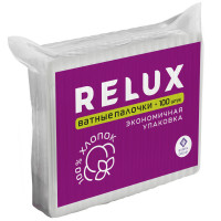 Ватные палочки 100 шт., RELUX, пакет, ш/к 82800, 1205 Ватные палочки 100 шт., RELUX, пакет, ш/к 82800, 1205