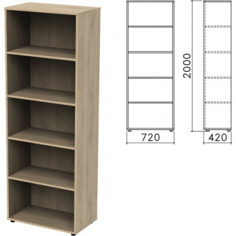 Шкаф (стеллаж) 'Приоритет', 720х420х2000 мм, 4 полки, кронберг, К-934, К-934 кронберг