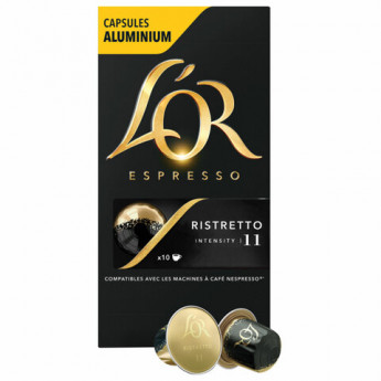 Кофе в алюминиевых капсулах L'OR 'Espresso Ristretto' для кофемашин Nespresso, 10 порций, ФРАНЦИЯ, 4028609, комплект 10 шт