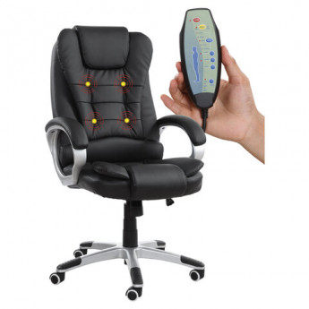 Кресло офисное BRABIX 'Comfort MS-003', 6 массажных модулей, экокожа, черное, 532521
