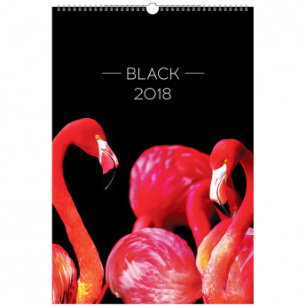 Календарь настен. перекид. на гребне 32*48, 6л. OfficeSpace "Черный", с ригелем, 2018г.