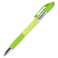 Ручка шариковая автоматическая с грипом BRAUBERG SUPER, СИНЯЯ, корпус зеленый, пишущий узел 0,7 мм, линия письма 0,35 мм, 143370