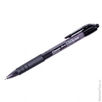 Ручка шариковая автоматическая Berlingo 'Classic Pro' черная, 0,7мм, грип, 12 шт/в уп