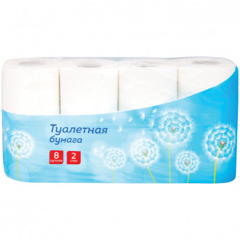 Бумага туалетная OfficeClean 2-х слойн., 8шт., тиснение, белая , комплект 8 шт