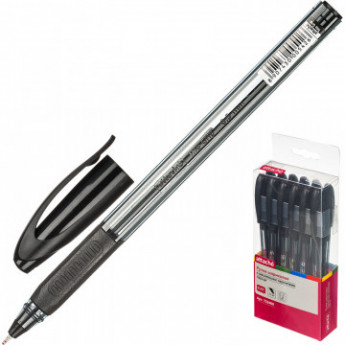 Ручка шариковая Attache Glide Trio Grip 0,5мм чер, масл, треуг, неавтом