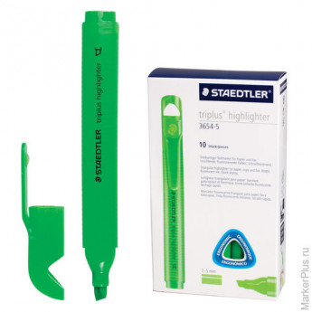 Текстмаркер STAEDTLER (Штедлер) "Triplus", трехгранный, скошенный, 2-5 мм, неоновый зеленый, 3654-5