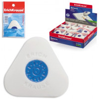 Резинка стирательная ERICH KRAUSE "SMART&SOFT MINI" треугольная, пластиковый держатель, в картонном дисплее, 58000