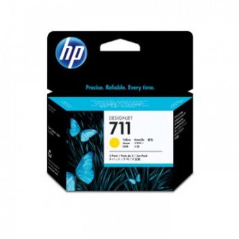 Картридж струйный HP 711 CZ136A жел. для DgnJ T120/520 (3шт/уп), комплект 3 шт