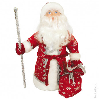 Декоративная кукла "Дед Мороз под елку" 40 см, красный