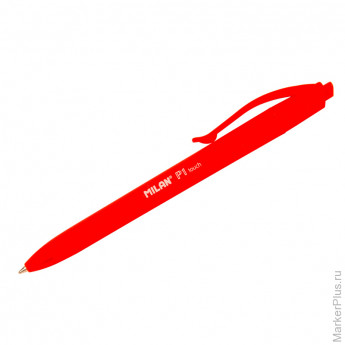 Ручка шариковая автоматическая "P1touch", красная, 1мм, софттач