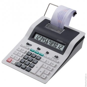 Калькулятор CITIZEN печатающий CX-121N, 12 разрядов, 260х194 мм (бумажный ролик 110364, картридж 250