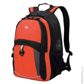 Рюкзак WENGER, универсальный, оранжево-черный, серые вставки, 22 л, 33х15х45 см, 3191207