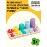 Развивающая игрушка ТРИ СОВЫ Логическая пирамидка 'Учимся считать', дерево, 5 съемных цифр, 15 колец