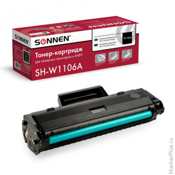 Картридж лазерный SONNEN (SH-W1106A) С ЧИПОМ для HP Laser107/135 ВЫСШЕЕ КАЧЕСТВО, черный, 1000 страниц, 363970
