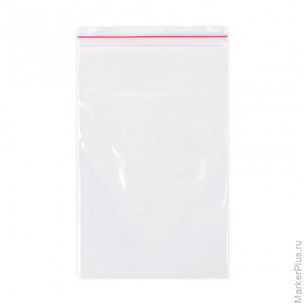 Пакеты ZIP LOCK "зиплок" ОЧЕНЬ ПРОЧНЫЕ, комплект 100 шт., 10х15 см, ПВД, 80 мкм, BRAUBERG EXTRA, 608176