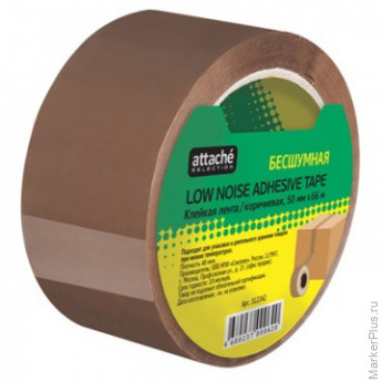 Клейкая лента упак бесшумная Attache Selection 50мм х 66м 48мкм коричневая