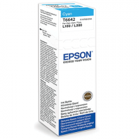 Чернила EPSON 664 (T6642) для СНПЧ Epson L100/L110/L200/L210/L300/L456/L550, голубые, ОРИГИНАЛЬНЫЕ, C13T66424A