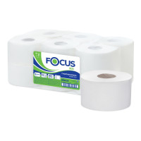 Бумага туалетная Focus Eco Jumbo, 1 слойн, 200 м/рул, тиснение, цвет белый 12 шт/в уп