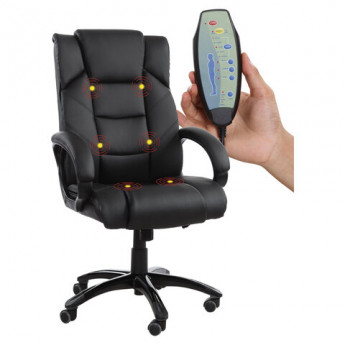 Кресло офисное BRABIX 'Bliss MS-004', 6 массажных модулей, экокожа, черное, 532522